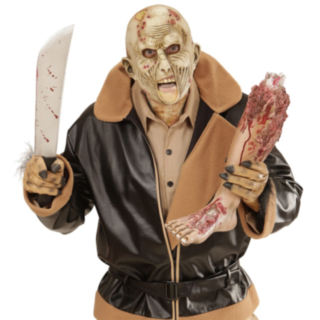 Zombie-lateksinaamari avoimella suulla
