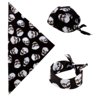 Bandana pääkalloilla musta