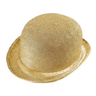 Kultainen kimaltava bowler-hattu
