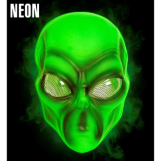 Neon Alien -naamio vihreä