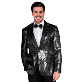 Disco Miesten Paljettitakki Musta
