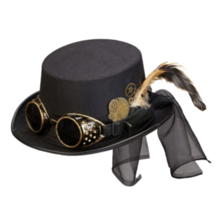 Steampunk-Hattu Laseilla