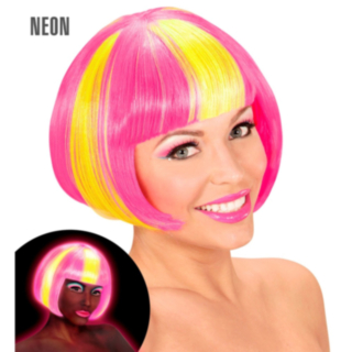 Neon Valentina -peruukki vaaleanpunainen/keltainen