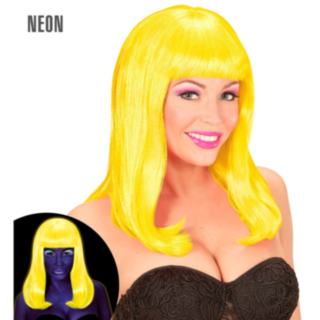 Neonkeltainen Patsy-peruukki