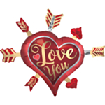 Sydän Love You Folioilmapallo