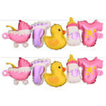 Babyshower Foliopallonauha Vaaleanpunainen