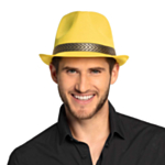 Gangsteri Fedora Neonkeltaista
