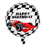 Kilpa-auton Happy Birthday Foliopallo