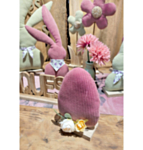 Sametti Pääsiäismuna Jalustalla Vaaleanpunainen