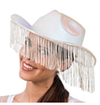 Kimaltava Cowboyhattu Hapsuilla Valkoinen