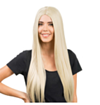 Pitkä Suora Peruukki Blond