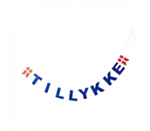 Sininen Tillykke Kirjainnauha
