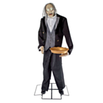 Liikkuva Halloween Butler Äänellä & Valolla