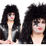 Rocktähti Kiss Peruukki Musta
