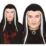 Valkoraitainen Vampyyriperuukki Musta