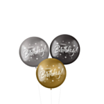 Happy Birthday Metallinhohtoiset Lateksipallot Mix