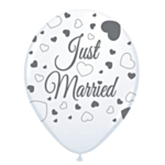 Just Married Lateksipallot Valkoinen