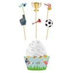Jalkapallo Cupcake-kääröt ja Kakkutikut