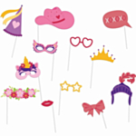 Prinsessa Photobooth Rekvisiitat Vaaleanpunainen Mix
