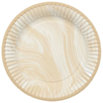 Marmorikuvioiset Pahvilautaset Beige/Kulta