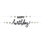 Happy Birthday Kirjainkoristenauha Musta