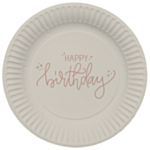Happy Birthay Pahvilautaset Crème Rosé