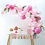 Ilmapallokaari valkoinen/pinkki