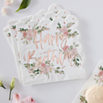 Ditsy Floral Happy Birthday -servetit