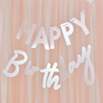 Happy Birthday -kirjainnauha akryyliä