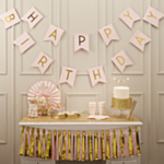 Happy Birthday Viirinauha Pastellin Vaaleanpunainen
