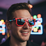 8-bittiset Pikselilasit Punainen/Peili