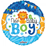 Pyöreä New Baby Boy Foliopallo Vaaleansininen