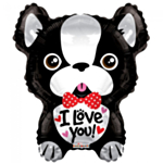 Ranskanbulldoggi I Love You Folioilmapallo