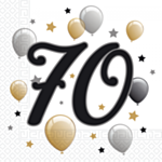 70-vuotisjuhlien servetit