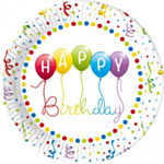 Happy Birthday Pahvilautaset Värikäs