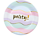 Party-lautaset pastelli/kulta