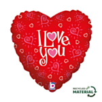 Sydän I Love You Foliopallo Punainen