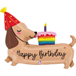 Mäyräkoira Happy Birthday Foliopallo