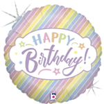 Happy Birthday Pastellisateenkaari Foliopallo