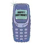 Retro Puhelin Happy Birthday Folioilmapallo