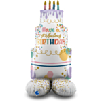 Seisova Kermakakku Happy Birthday Folioilmapallo