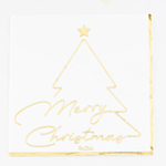 Valkoiset Merry Christmas -servetit