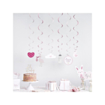 Babyshower-kierrekoristeet vaaleanpunainen