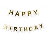 Happy Birthday Viirinauha Kulta/Valkoinen
