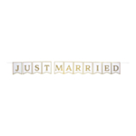 Just Married Banneri Valkoinen/Kulta