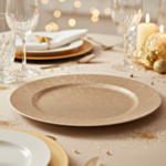Glitter Koristelautanen Samppanja
