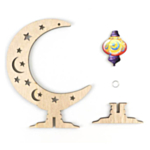 Eid Puolikuu Tähdillä Puinen Pöytäkoriste