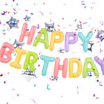 Värikäs pastellisävyinen Happy Birthday -foliopallo