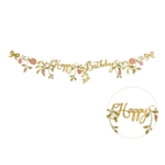 Kukkakoriste Happy Birthday Viirinauha Kulta