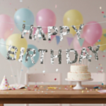 Happy Birthday Kirjainkoristenauha Hopea